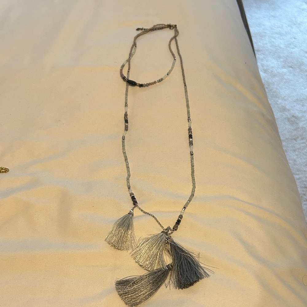 Chic Silver Tassel Necklace